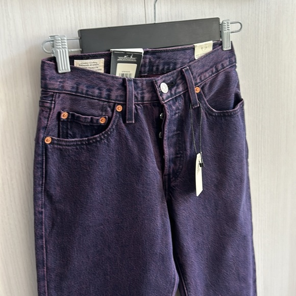 NWT Levi’s 501 90s Women’s purple acid wash size 24 x 30 mid rise straight leg - Picture 6 of 13